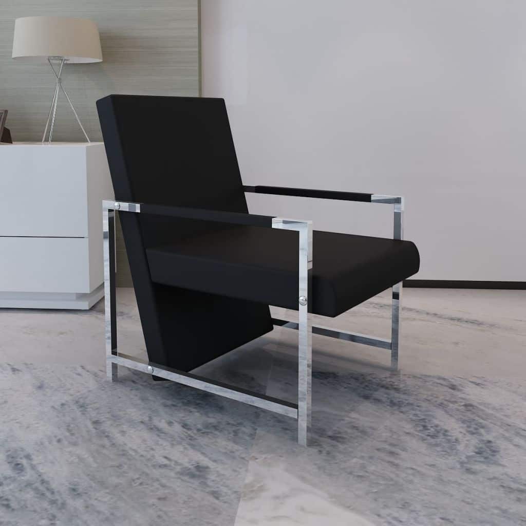 vidaXL Cube Armchair White Faux Leather