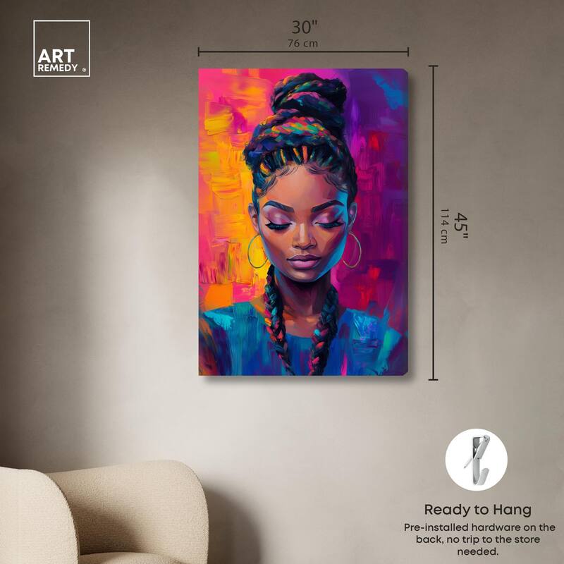 Bold Colorful Braids Canvas by Art Remedy, Gallery Wrapped
