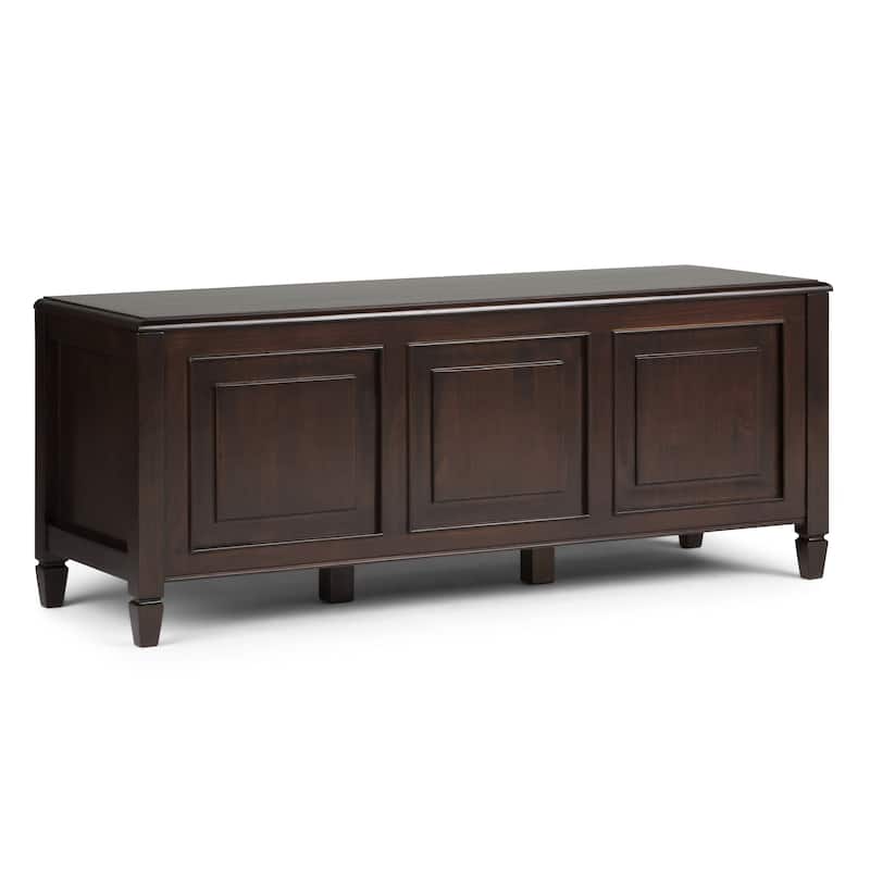 WYNDENHALL Hampshire SOLID WOOD 51 inch Wide Traditional Storage Bench Trunk - 51 W x 18 D x 20.75 H
