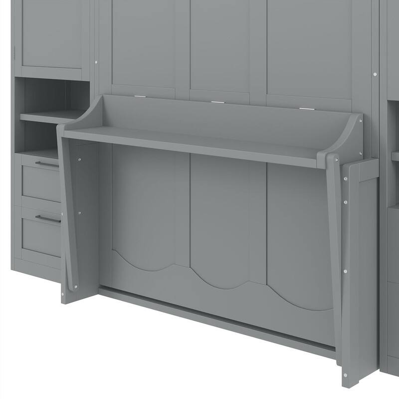 Full Size Murphy Bed Wall Bed with Closet ,Drawers and Shelves