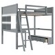preview thumbnail 23 of 26, Full Size Loft Bed with L-Shaped Desk, LED Light and Charging Station, Storage Kids Bed Frame with 2-Drawer Bench