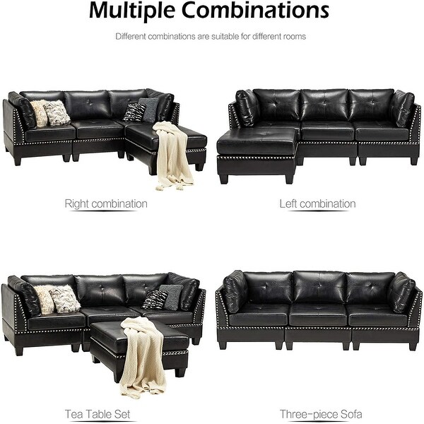L shaped store couch faux leather