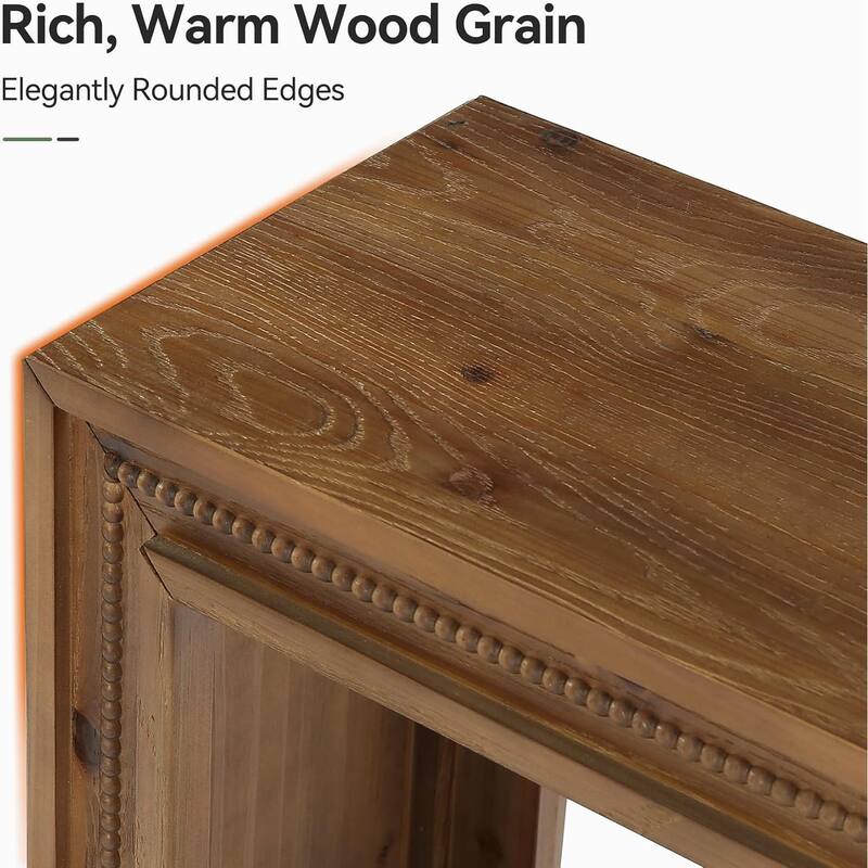 63" Solid Wood Console Table, Farmhouse Narrow Long Entryway Table with Shelf - 63" W × 11.6" D × 31.5" H
