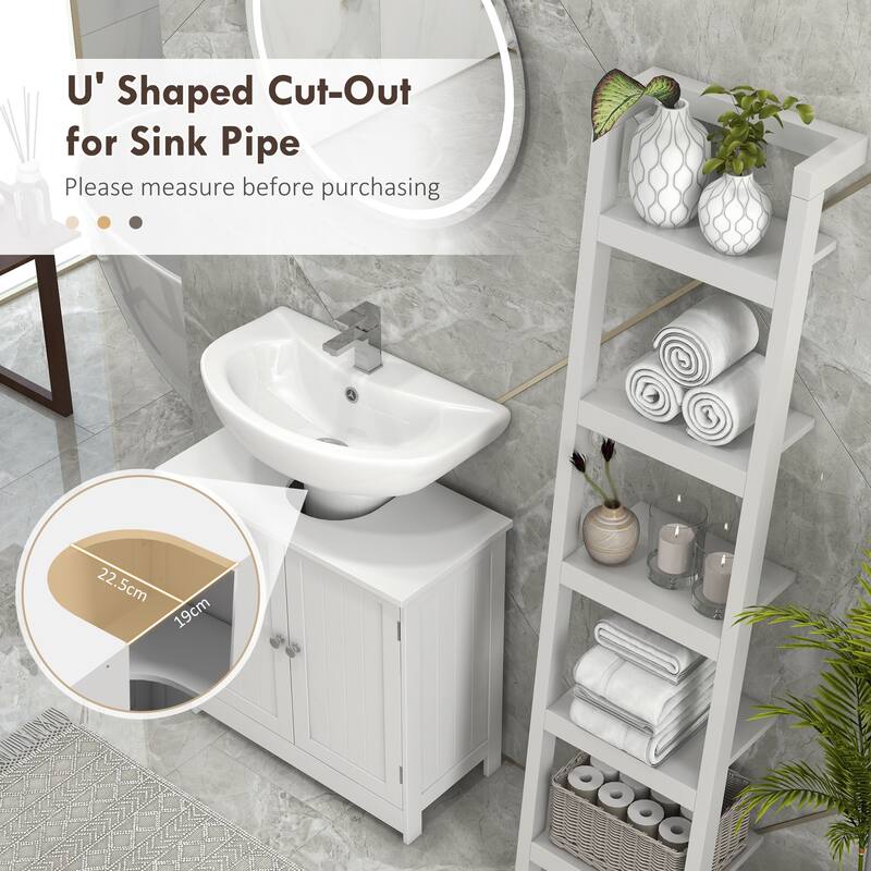 Bathroom Vanity Cabinet for Pedestal Sink, Space-Saving Design with Adjustable Shelves and Contemporary Stainless Steel Hardware