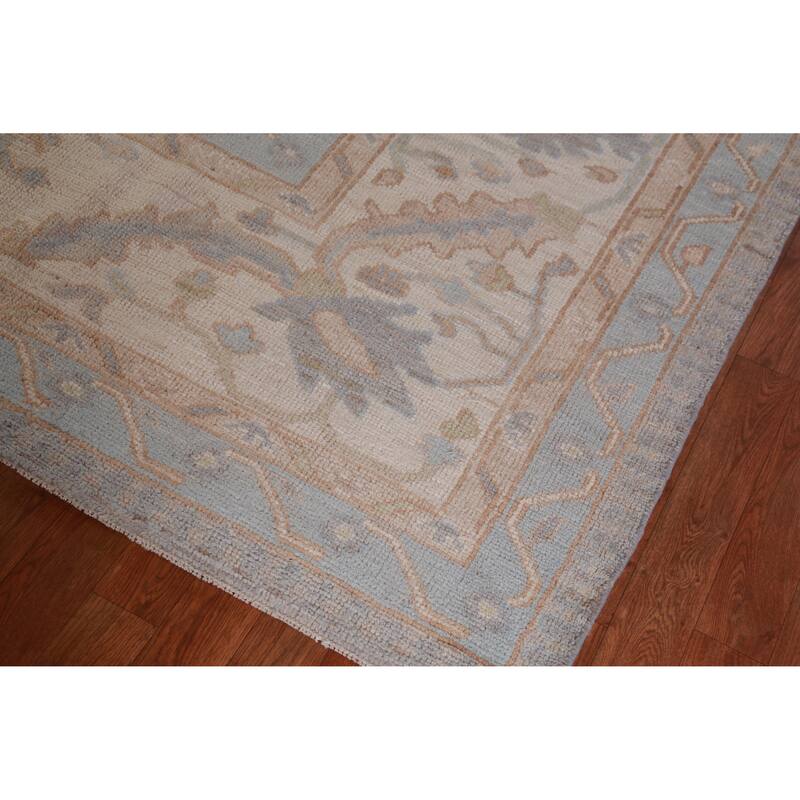 Hand Knotted Oriental 100% Wool Carpet Transitional All-Over Greys & Charcoal Oushak Area Rug - 13' 10'' X 10' 1''