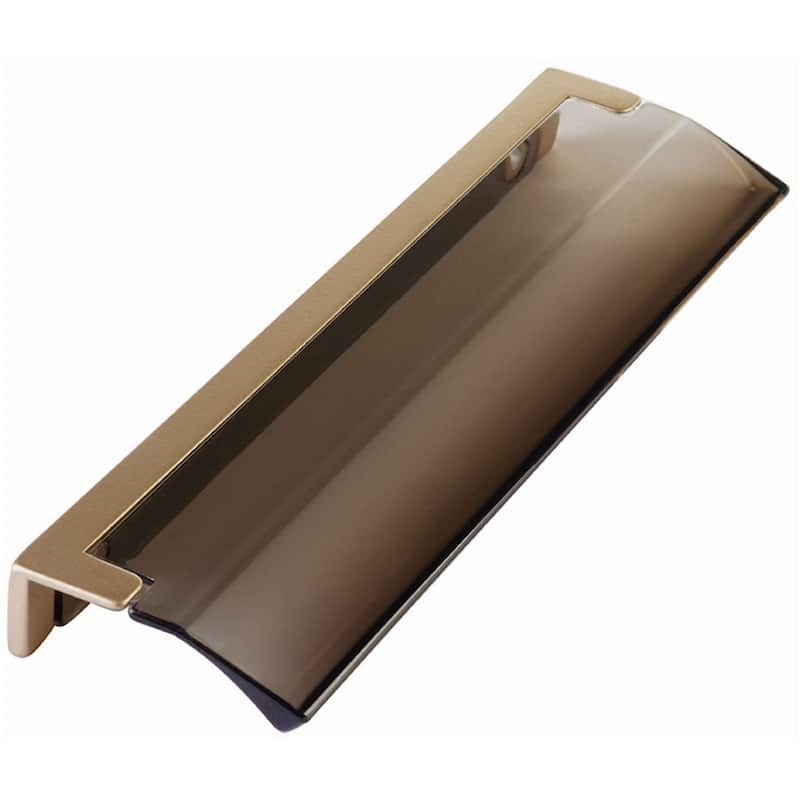 Schaub and Company 324-SM Positano 5-1/16" Center to Center Smoke - Signature Satin Brass - Signature Satin Brass