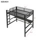 preview thumbnail 8 of 64, Twin/Full Size Gaming Loft Bed with Bulit-in Desk and LED Lights, Metal Loft Bedframe with Ladder and Guardrails for Kids