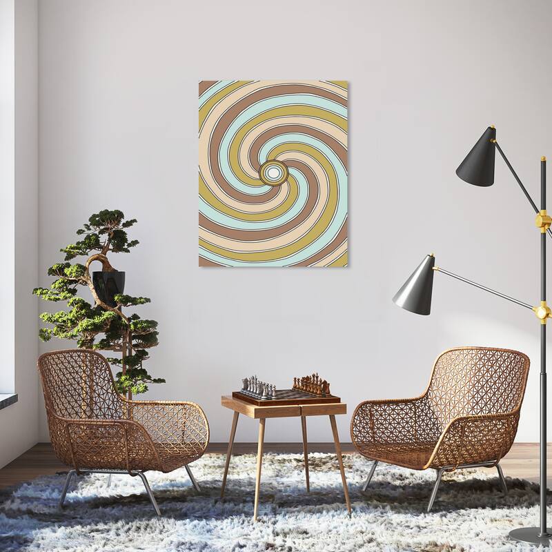 Wynwood Studio Canvas Abstract Spiral Disco Brown Modern & Contemporary Wall Art Canvas Print - 30 x 36