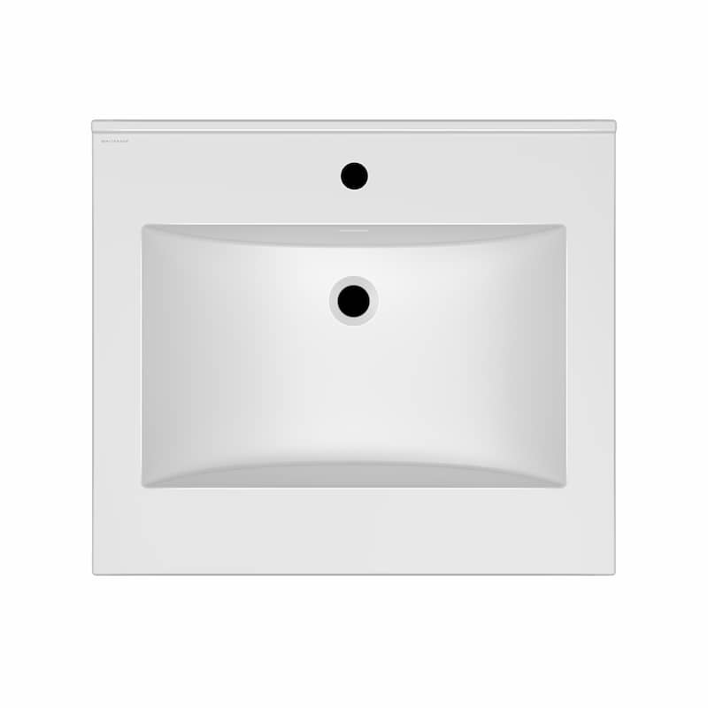 Countertop Vanity Sink with Integrated Rectangular Bowl