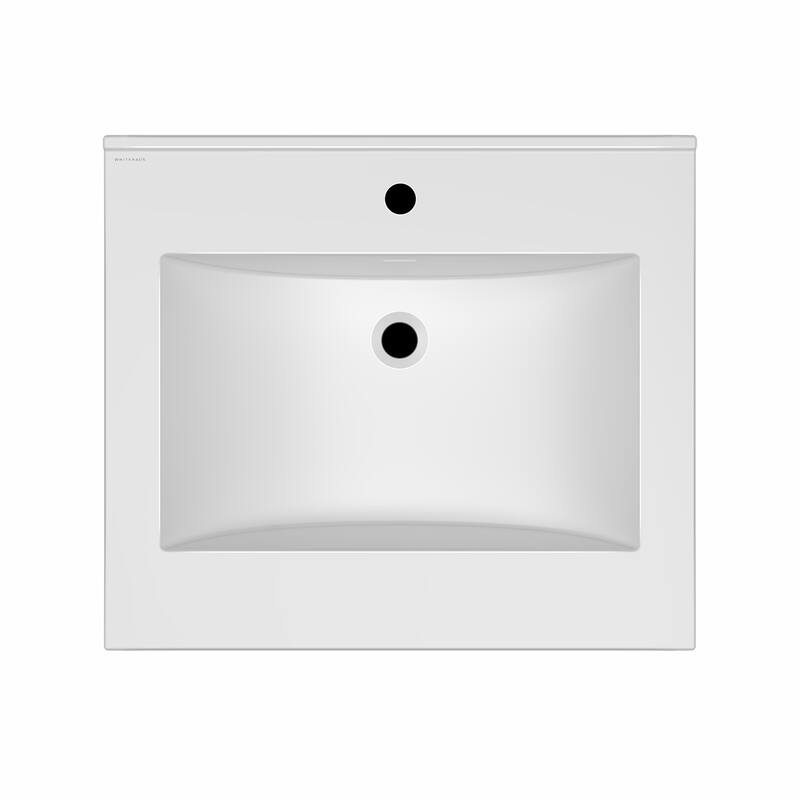 Whitehaus Countertop Vanity Sink with Integrated Rectangular Bowl