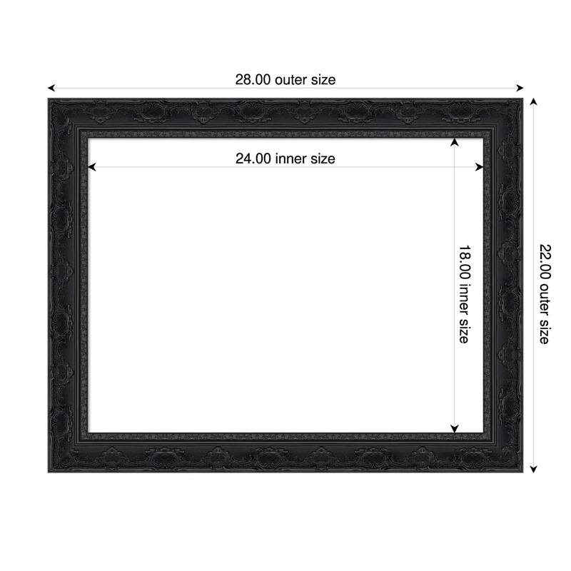 Filigree Framed Dry Erase Magnetic Board - 28 x 22 in - Filigree Gloss Black