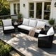 preview thumbnail 66 of 81, Rope Woven Patio Conversation Set with Swivel Chair & Settee Cushions