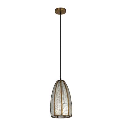 Mirrored Mercury Glass Pendant with Framework Design