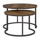 preview thumbnail 4 of 5, CorLiving Fort Worth Brown Wood Grain Finish Nesting Coffee Table
