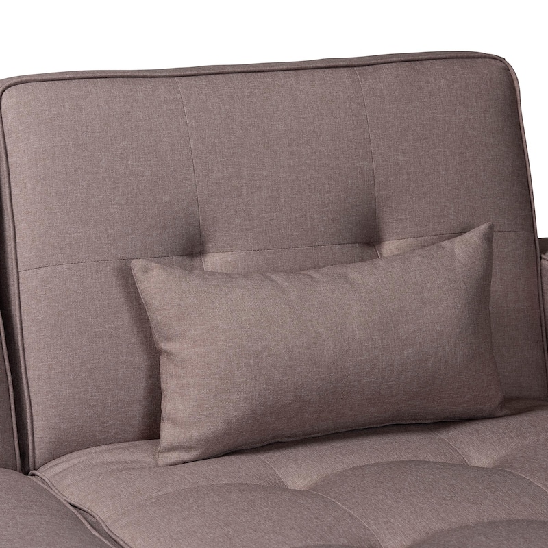 Claire Contemporary Clay Fabric Upholstered Convertible Sofa Bed