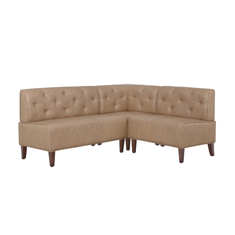 Allard Upholstered/Faux Leather Modern Farmhouse Nook Bench