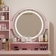 preview thumbnail 10 of 24, 5-Drawers Makeup Vanity Table Set with Lighted Mirror (PINK/BLACK) - 52"H