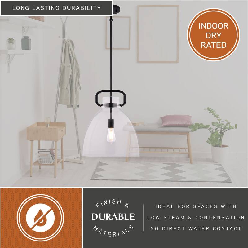 Vaxcel Lighting P0431 Madrona 14" Wide Pendant with Clear Glass Shade