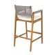 preview thumbnail 6 of 13, Christopher Knight Home - Malibu Outdoor Bar Stool Set Acacia Wood with Rope Back and Water-Resistant Cushions