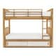preview thumbnail 11 of 10, Furniture of America Ogden Oak Solid Wood Twin Over Twin Bunk Bed with Attached Ladder