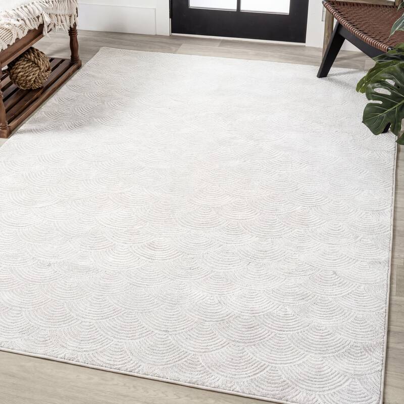 JONATHAN Y Cole Geometric Art Deco Fan Pattern High-Low Rug