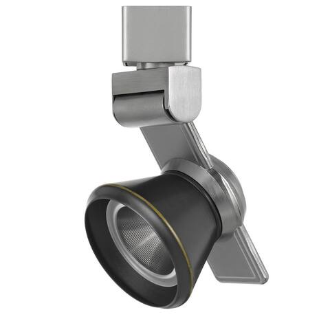 12W Integrated LED Metal Track Fixture with Cone Head, Silver and Black