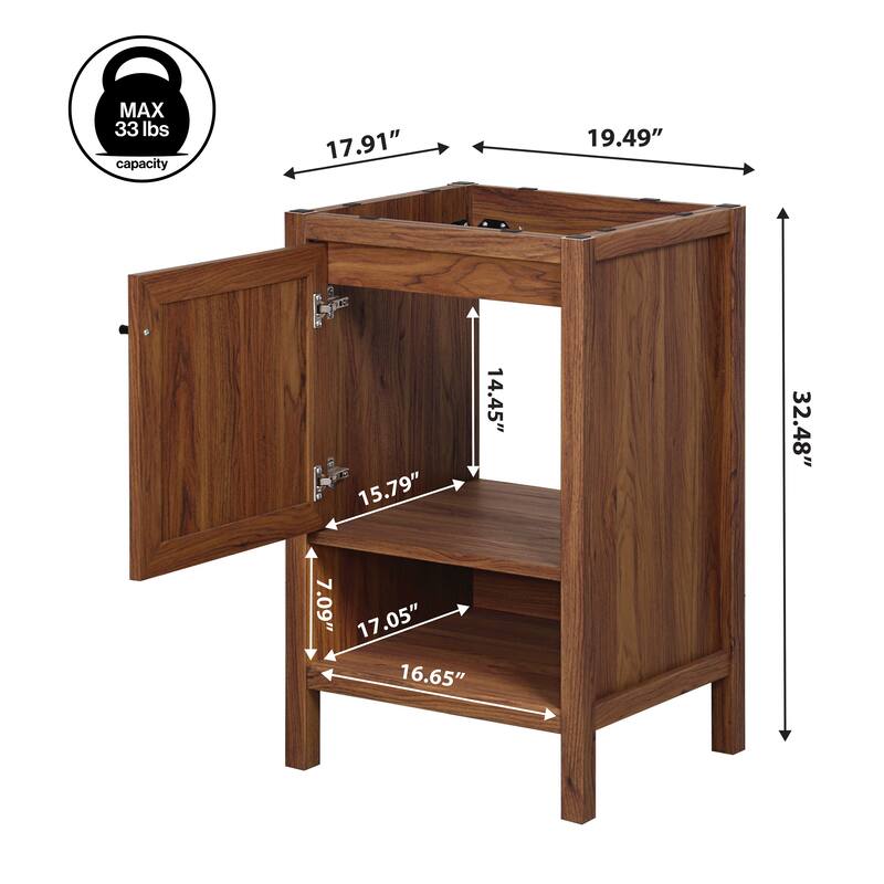 Jasper Rattan Modern Coastal 2-Shelf Bath Vanity Cabinet Only (Sink Basin Not Included), By JONATHAN Y