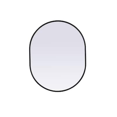 Indigo Home Metal Frame Oval Mirror 24x30 Inch