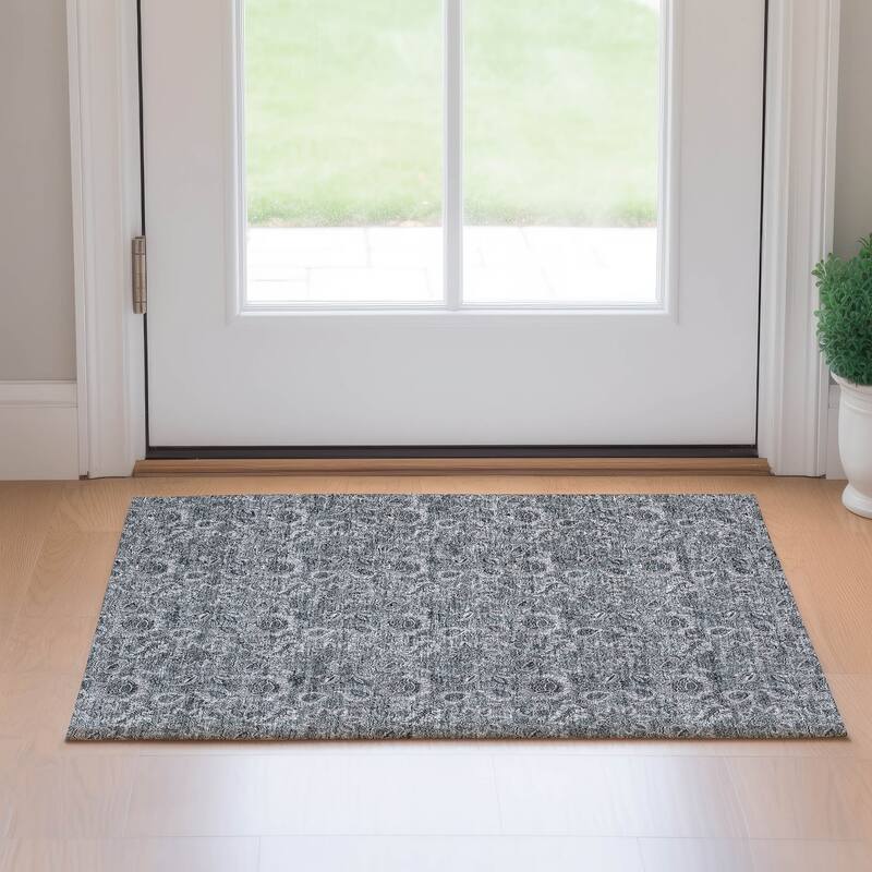 Premium Washable Super Soft Floral Mayfield Rug - Gray - 1' 8" x 2' 6" - Rectangle