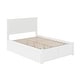 preview thumbnail 6 of 11, Nantucket Full Solid Wood Platform Bed with Footboard & 2 Storage Drawers in White