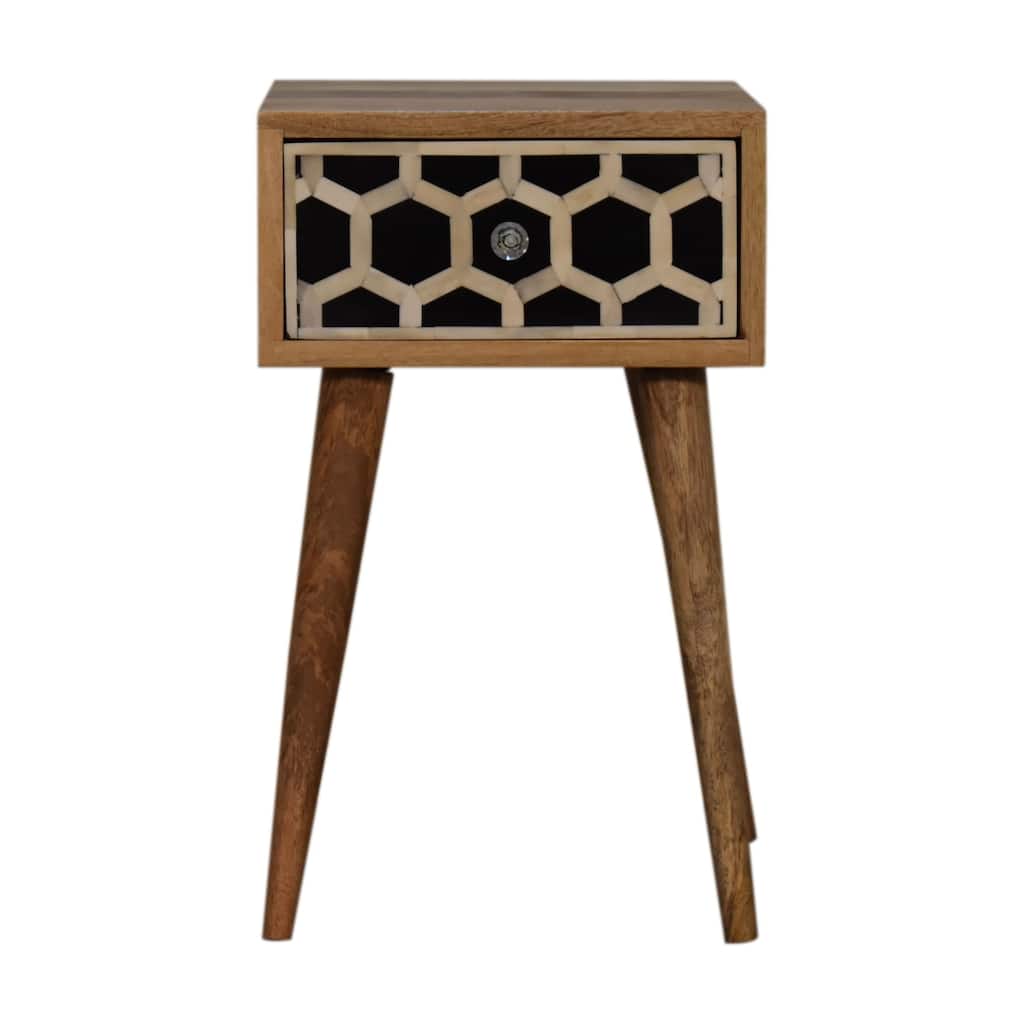 Artisan Furniture Solid Wood Mini Bone Inlay Nightstand