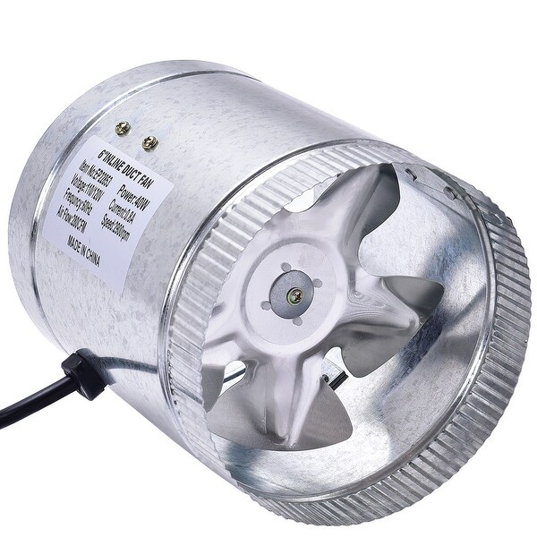 Shop Costway 6 Inch Inline Duct Booster Fan Blower Exhaust Ducting Cooling Vent Fan As Pic Overstock 17021026
