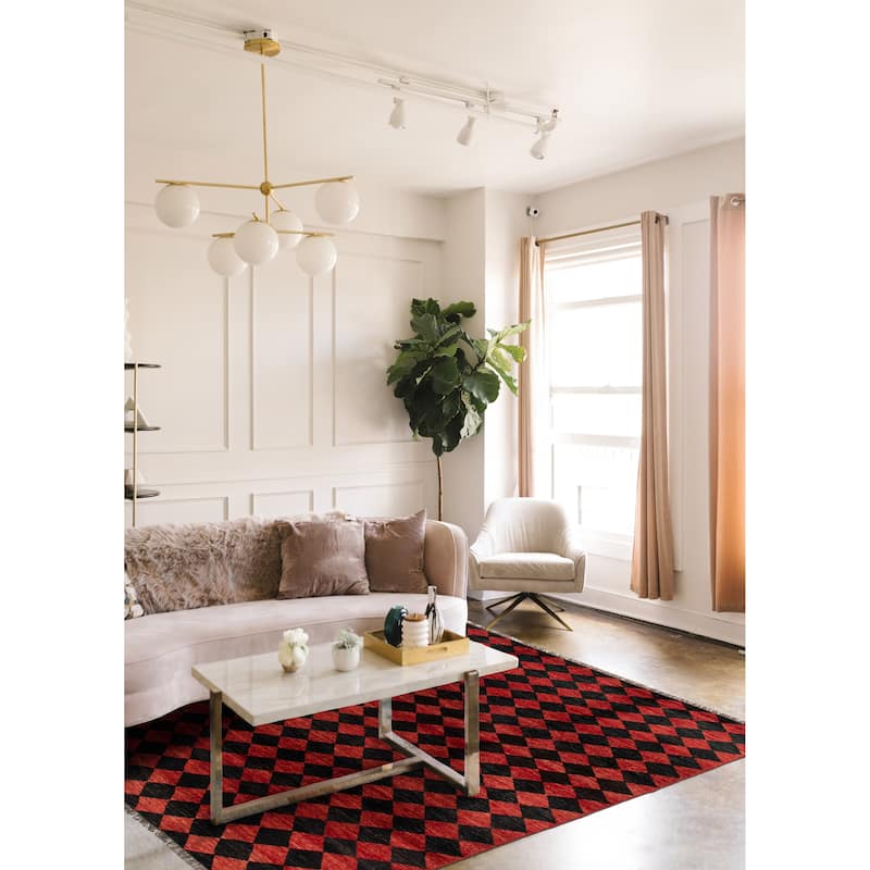 ECARPETGALLERY Hand-knotted Finest Peshawar Ziegler Red Wool Rug - 7'10 x 9'10