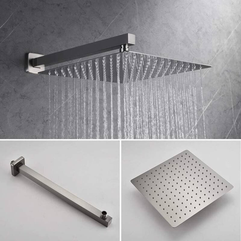 Proox 12" Squared Rain Shower Combo Set w/ Hand Shower - 12