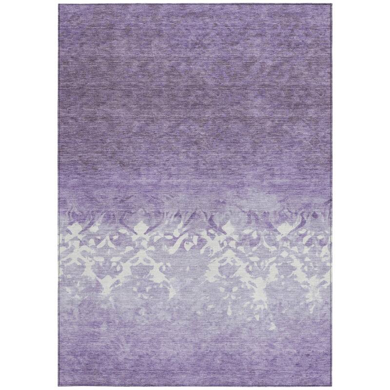 HomeRoots Damask Transitional Rectangle Outdoor Rug