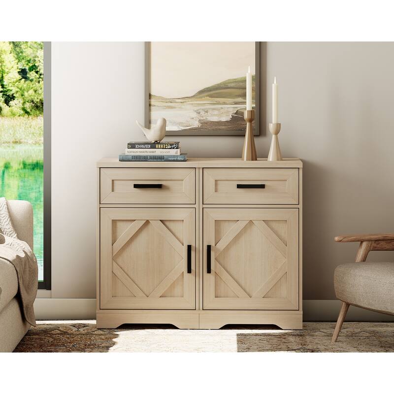 WAMPAT Nightstand with 1 Drawer&1 Door for Bedroom, Living Room