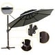 preview thumbnail 14 of 35, Luxury Patio Cantilever Umbrella with Round Double Top