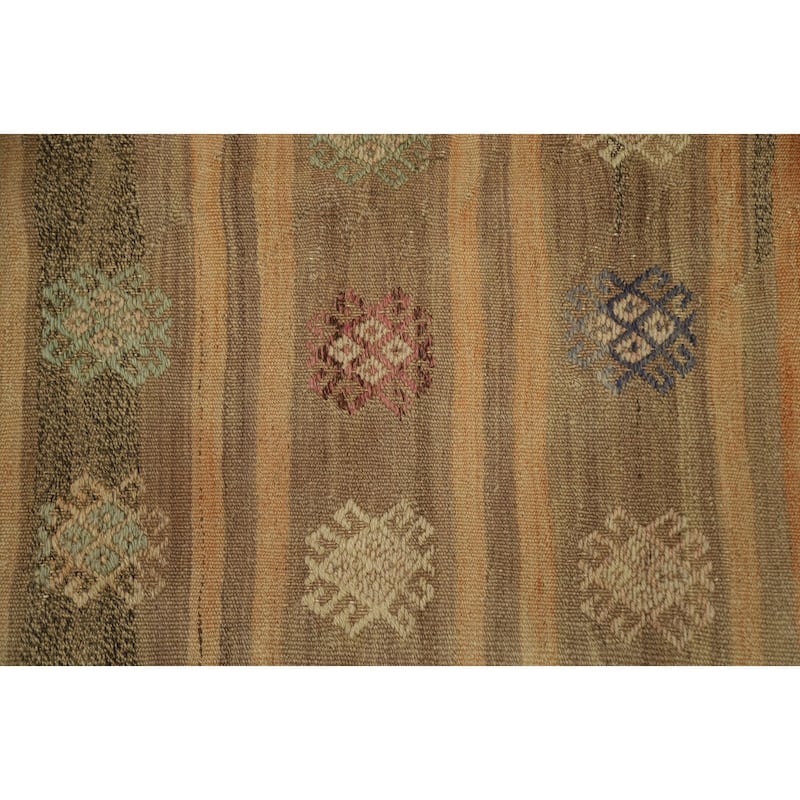 Hand Woven Oriental 100% Wool Carpet Southwestern Tribal Multi-Colored Kilim Area Rug - 8' 5'' X 5' 10''