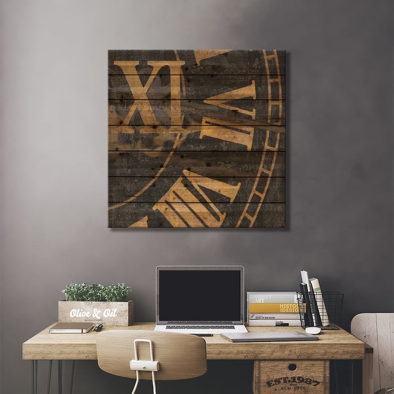 Roman Numerals I Print On Wood by Russell Brennan - Multi-Color
