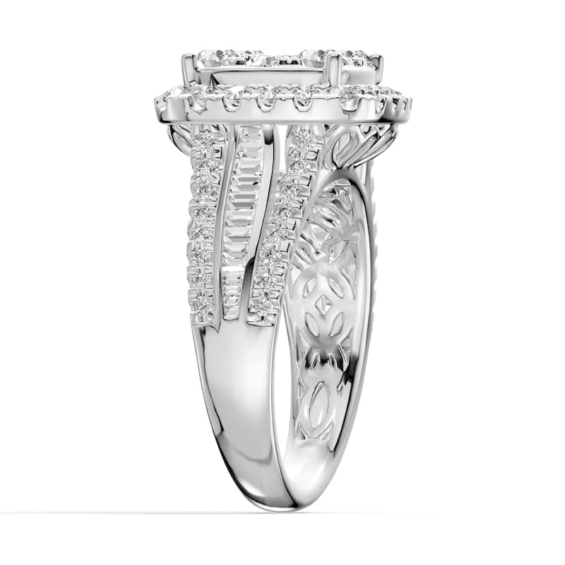 AEON Luminara Royale Cushion 1.50ct Lab Grown Diamond Cluster Halo Ring