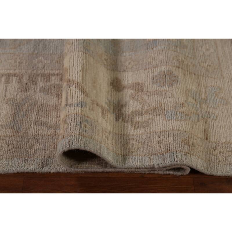 Grey Vegetable Dye Oushak Turkish Area Rug Hand-Knotted Wool Carpet - 8'10"x 11'8"