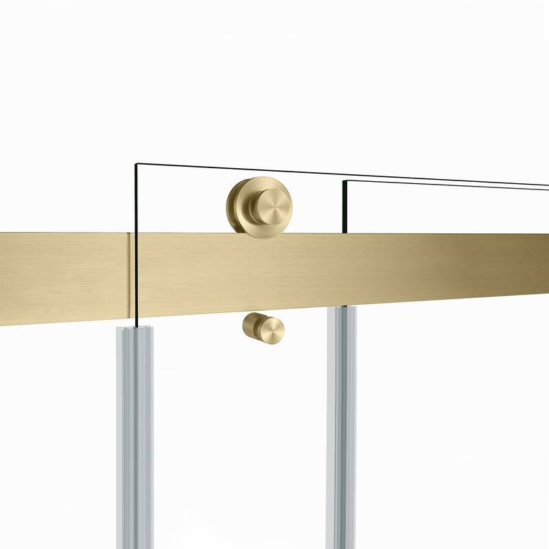 Spezia 48" W x 76" H Sliding Frameless Shower Enclosure,Brushed Gold