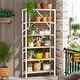 preview thumbnail 11 of 36, 71" Industrial Bookshelf, 6 Tier Rustic Brown Wood Etagere Bookcase, Open Book Shelves