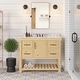 preview thumbnail 7 of 10, KitchenBathCollection Birmingham 42" Bathroom Vanity with Carrara Marble Top Driftwood