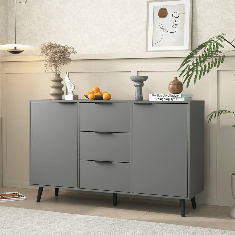 Sideboard Buffet Cabinet with 3 Drawers and 2 Doors