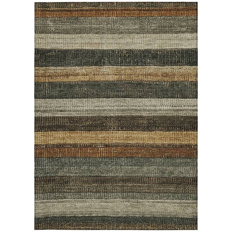 HomeRoots Striped Transitional Rectangle Outdoor Rug
