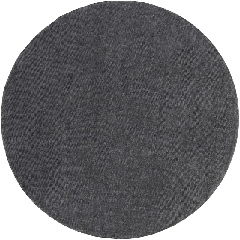 Livabliss Mystique Minimalist Solid Area Rug - 8' x 8' Round - Charcoal - Round