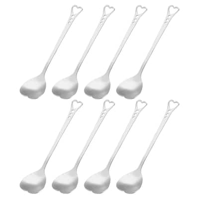 8Pcs 5.7" Stainless Steel Heart Shape Spoons Coffee Spoon Teaspoon