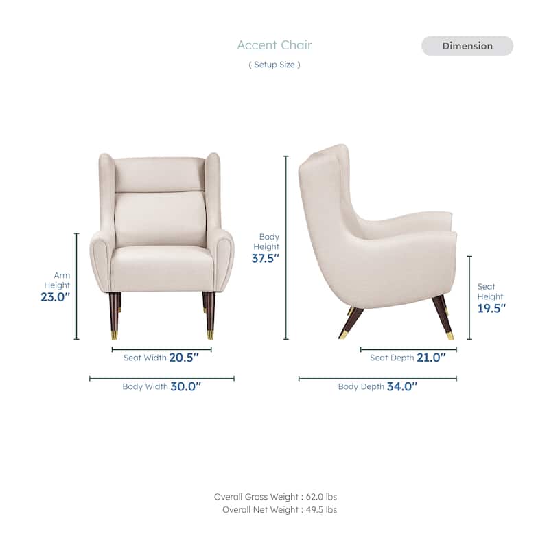 Edmund Textured Fabric Accent Chair