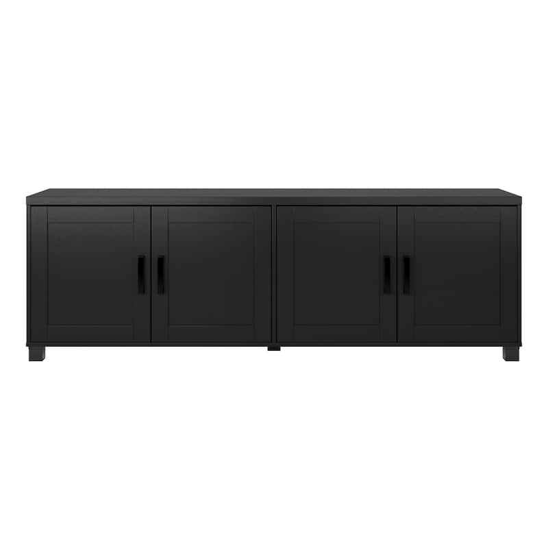 71-Inch Wide TV Stand with Storage Doors, TVs up to 85" - Black